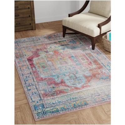 Tapete Lavable Lunar Medallón en Multicolor