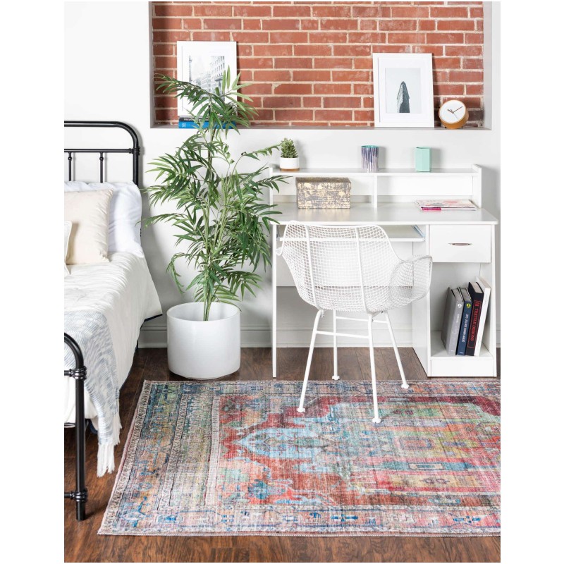 Tapete Lavable Lunar Medallón en Multicolor