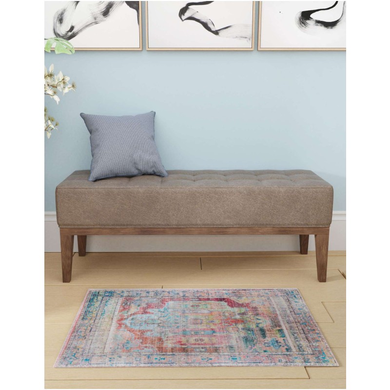 Tapete Lavable Lunar Medallón en Multicolor