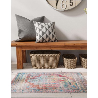 Tapete Lavable Lunar Medallón en Multicolor