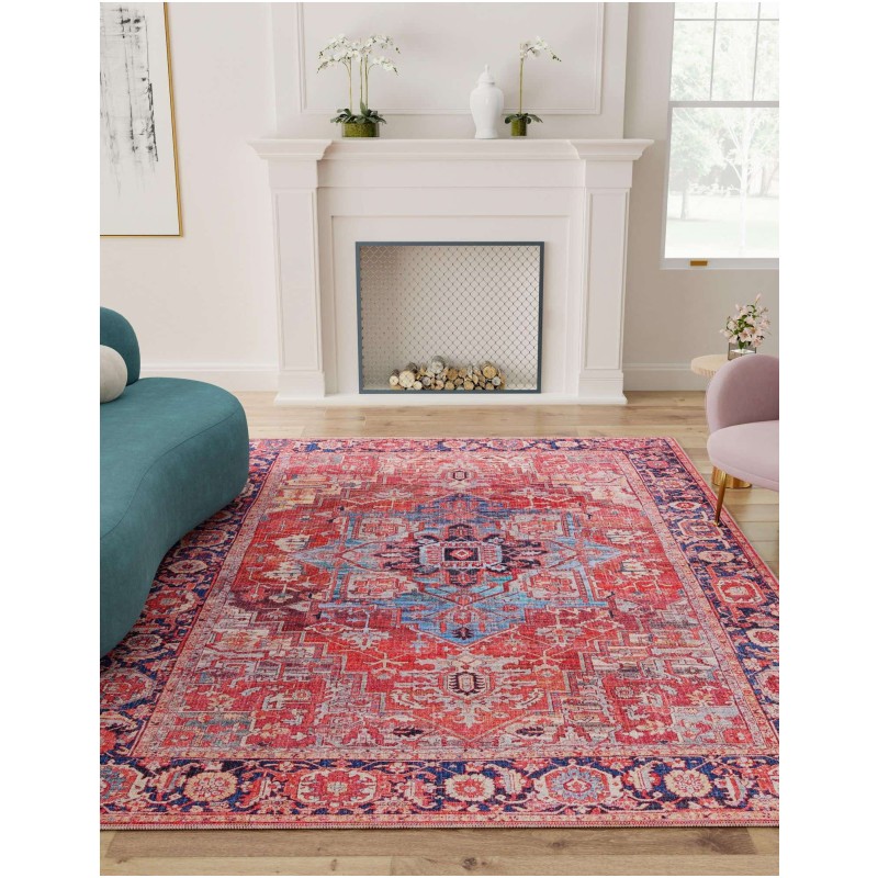 Tapete Lavable Lunar Rojo Oxidado