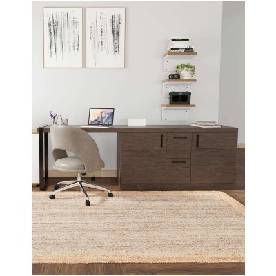 Tapete Trenzado de Yute Gris con Borde Natural