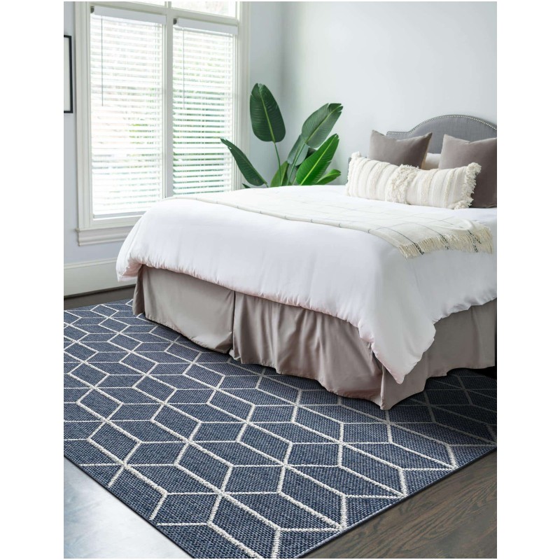 Tapete Sinfonía Exterior Enrejado en Azul Marino