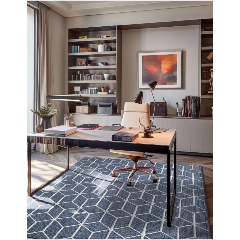 Tapete Sinfonía Exterior Enrejado en Azul Marino