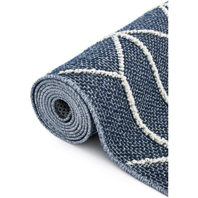 Tapete Sinfonía Exterior Enrejado en Azul Marino