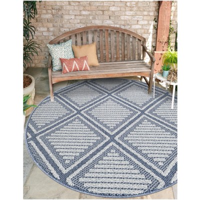 Tapete Sinfonía Exterior Enrejado de Rombos en Azul Marino