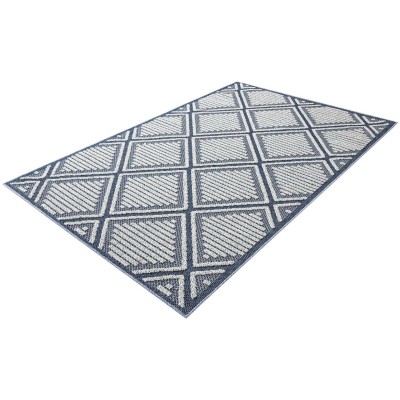 Tapete Sinfonía Exterior Enrejado de Rombos en Azul Marino