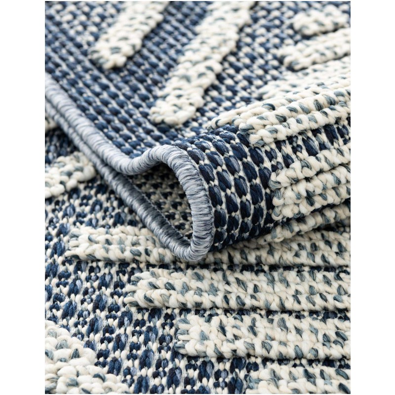 Tapete Sinfonía Exterior Enrejado de Rombos en Azul Marino