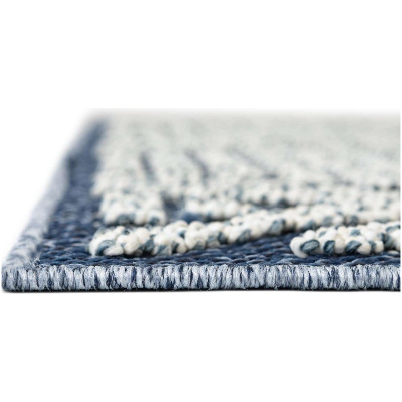 Tapete Sinfonía Exterior Enrejado de Rombos en Azul Marino