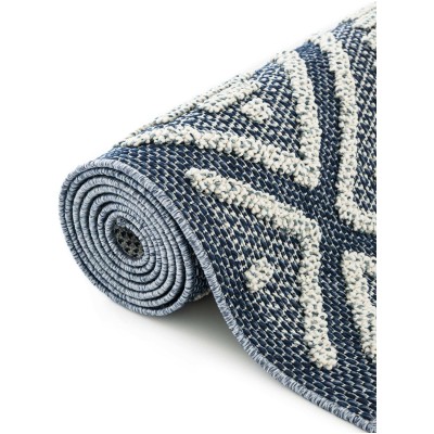 Tapete Sinfonía Exterior Enrejado de Rombos en Azul Marino