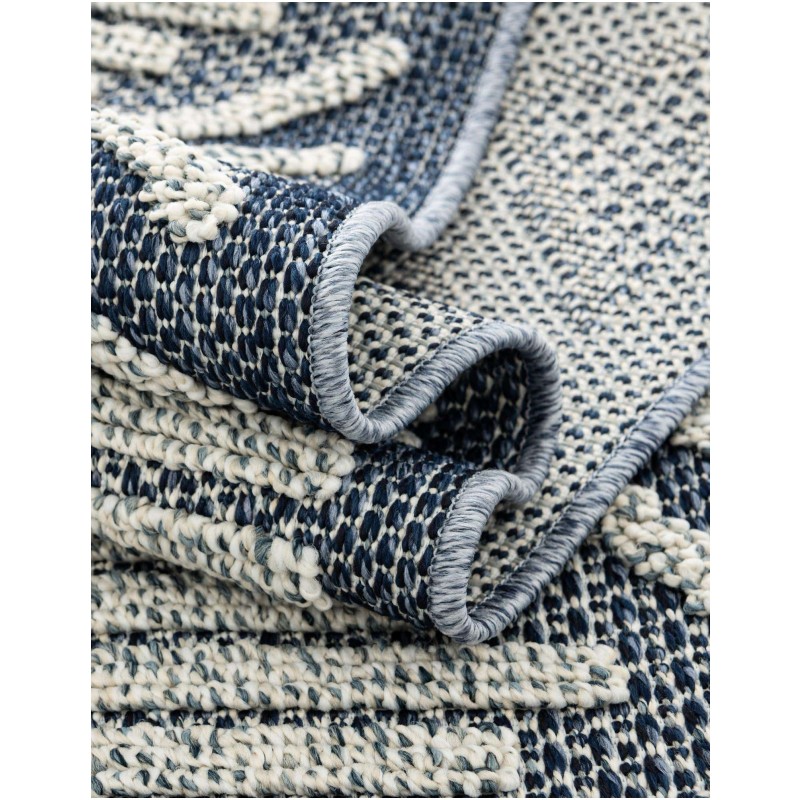 Tapete Sinfonía Exterior Enrejado de Rombos en Azul Marino