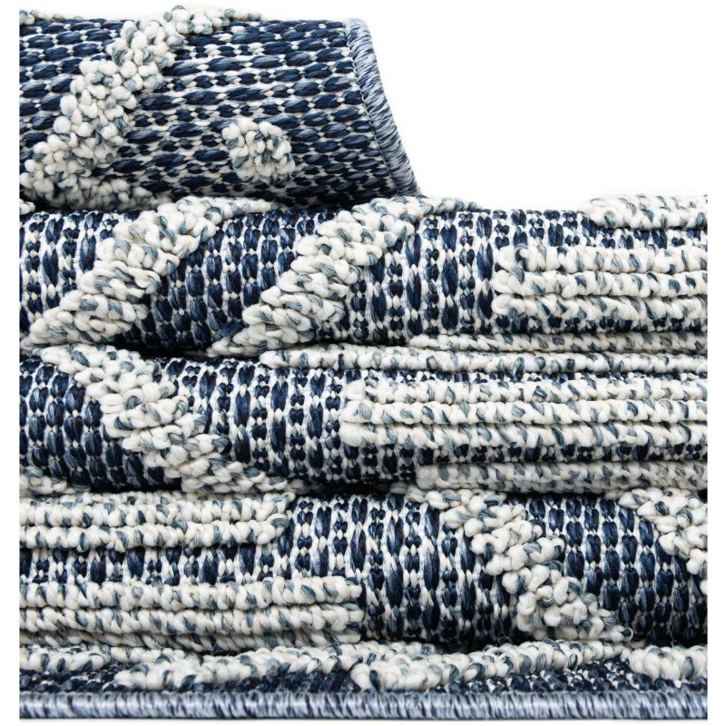 Tapete Sinfonía Exterior Enrejado de Rombos en Azul Marino