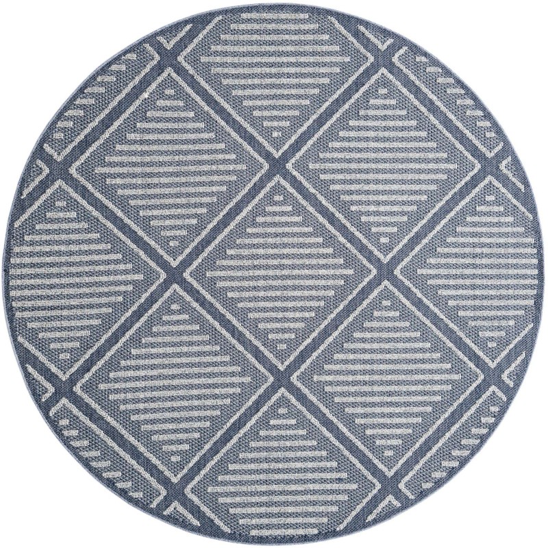 Tapete Sinfonía Exterior Enrejado de Rombos en Azul Marino