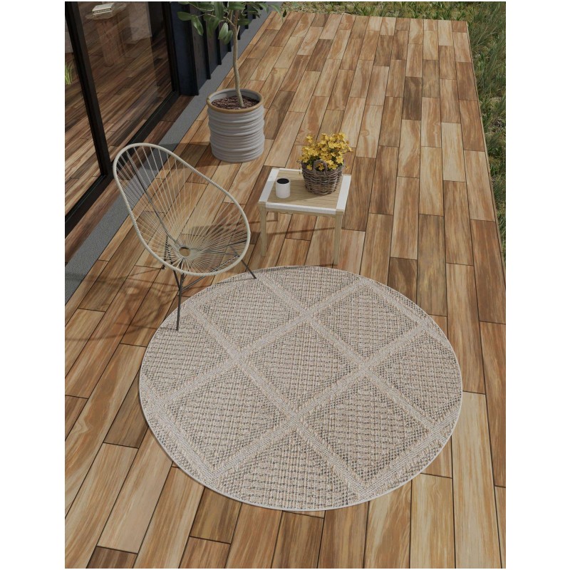 Tapete Sinfonía Exterior Enrejado de Rombos en Khaki