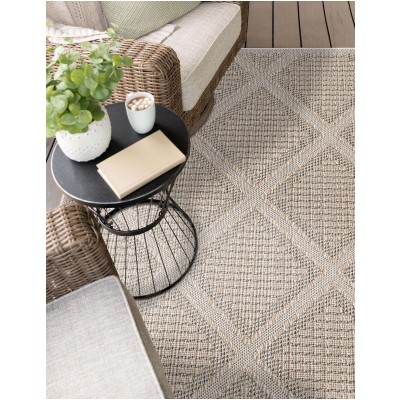 Tapete Sinfonía Exterior Enrejado de Rombos en Khaki