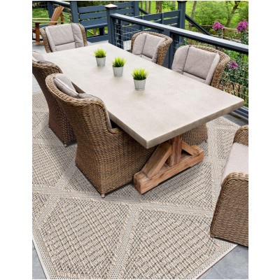 Tapete Sinfonía Exterior Enrejado de Rombos en Khaki