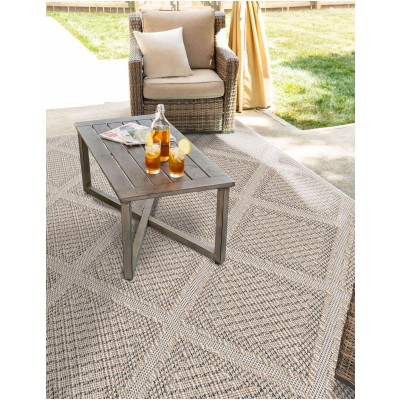 Tapete Sinfonía Exterior Enrejado de Rombos en Khaki