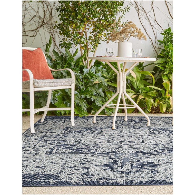 Tapete Sinfonía Exterior Medallón en Azul