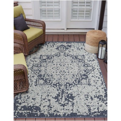 Tapete Sinfonía Exterior Medallón en Azul