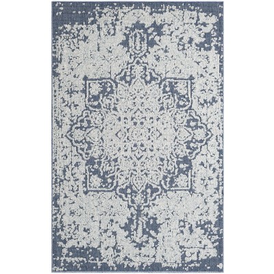 Tapete Sinfonía Exterior Medallón en Azul