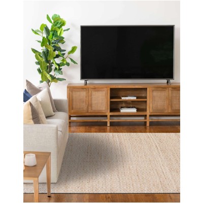 Tapete de Algodón y Yute de Rombos en Natural