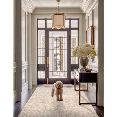 Tapete de Algodón y Yute de Rombos en Natural