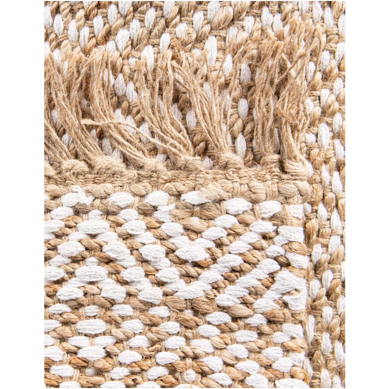 Tapete de Algodón y Yute de Rombos en Natural