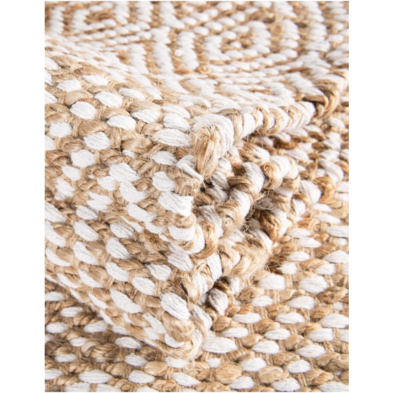 Tapete de Algodón y Yute de Rombos en Natural