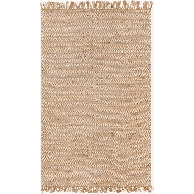 Tapete de Algodón y Yute de Rombos en Natural