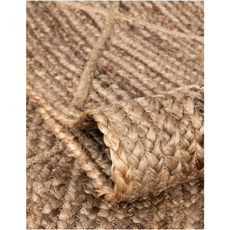 Tapete Trenzado de Yute con Rombos en Natural