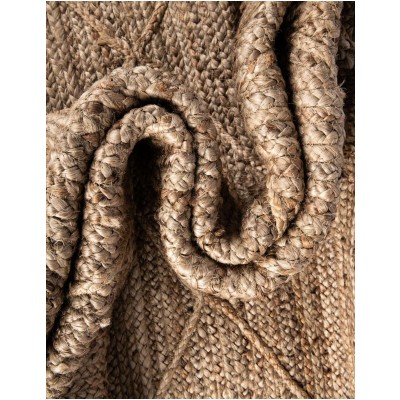 Tapete Trenzado de Yute con Rombos en Natural