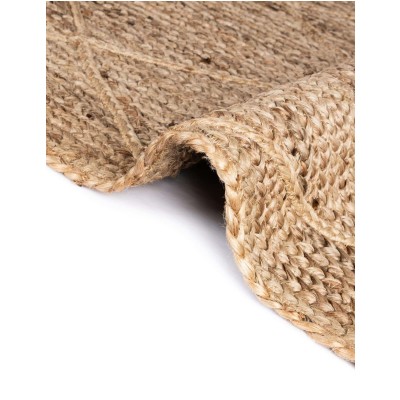 Tapete Trenzado de Yute con Rombos en Natural