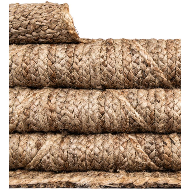 Tapete Trenzado de Yute con Rombos en Natural