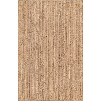 Tapete Trenzado de Yute con Rombos en Natural