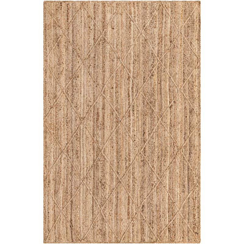 Tapete Trenzado de Yute con Rombos en Natural