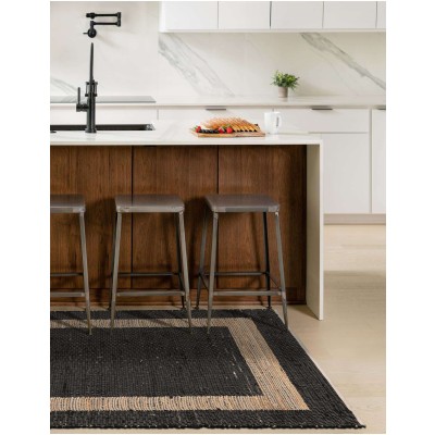 Tapete Borde Mezclado en Negro y Natural