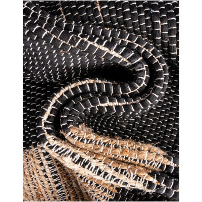 Tapete Borde Mezclado en Negro y Natural