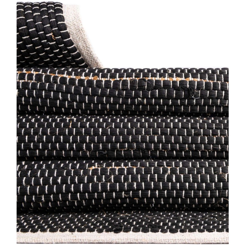 Tapete Borde Mezclado en Negro y Natural