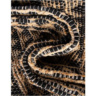 Tapete Trenzado Natural en Triangulos Negro y Natural