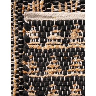 Tapete Trenzado Natural en Triangulos Negro y Natural
