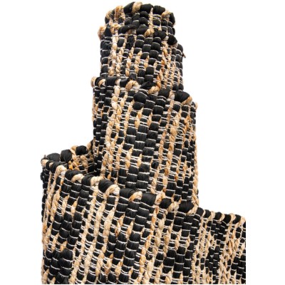 Tapete Trenzado Natural en Triangulos Negro y Natural