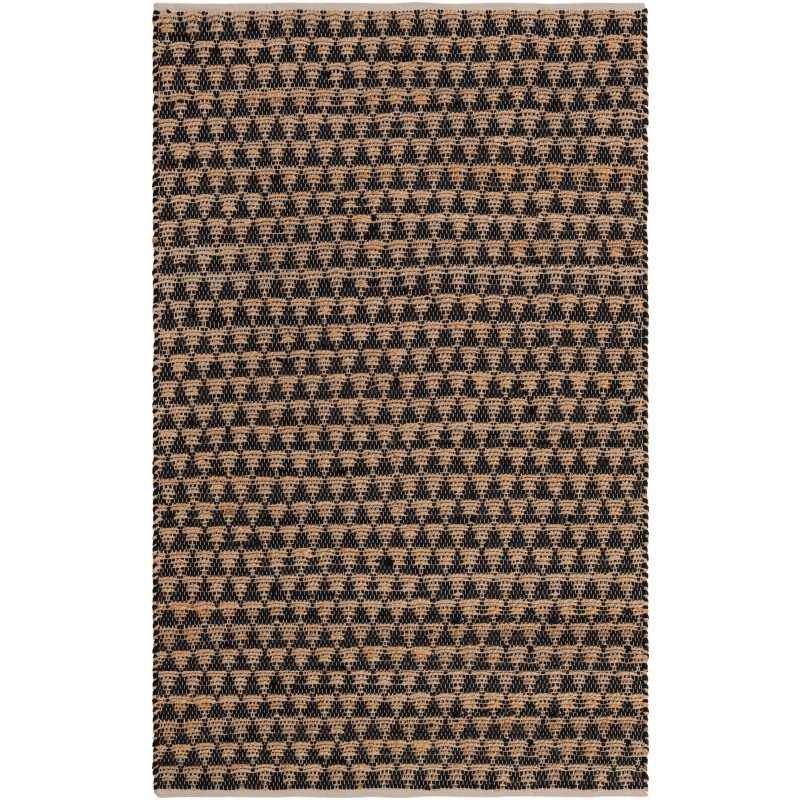 Tapete Trenzado Natural en Triangulos Negro y Natural