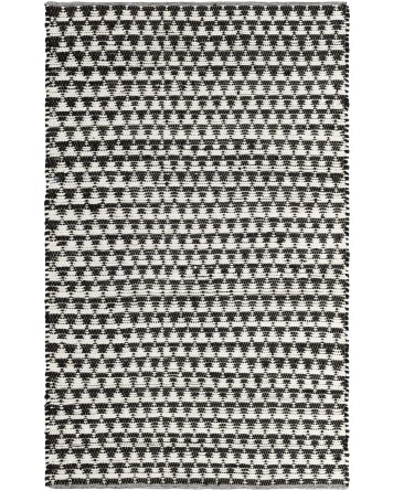 Tapete Trenzado Natural en Triangulos Blanco y Negro