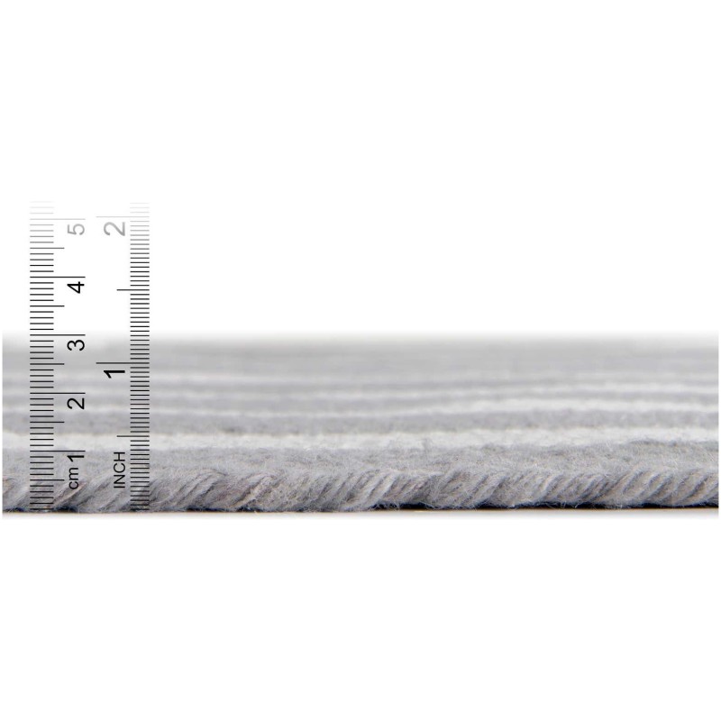 Tapete Eco Trenzado Concéntrico en Blanco y Gris