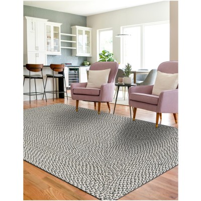 Tapete de Yute Trenzado Escoces en Gris