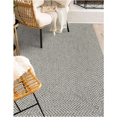 Tapete de Yute Trenzado Escoces en Gris