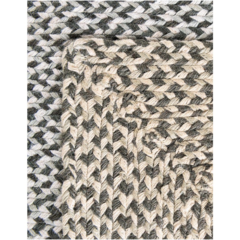 Tapete de Yute Trenzado Escoces en Gris