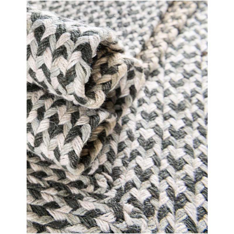 Tapete de Yute Trenzado Escoces en Gris