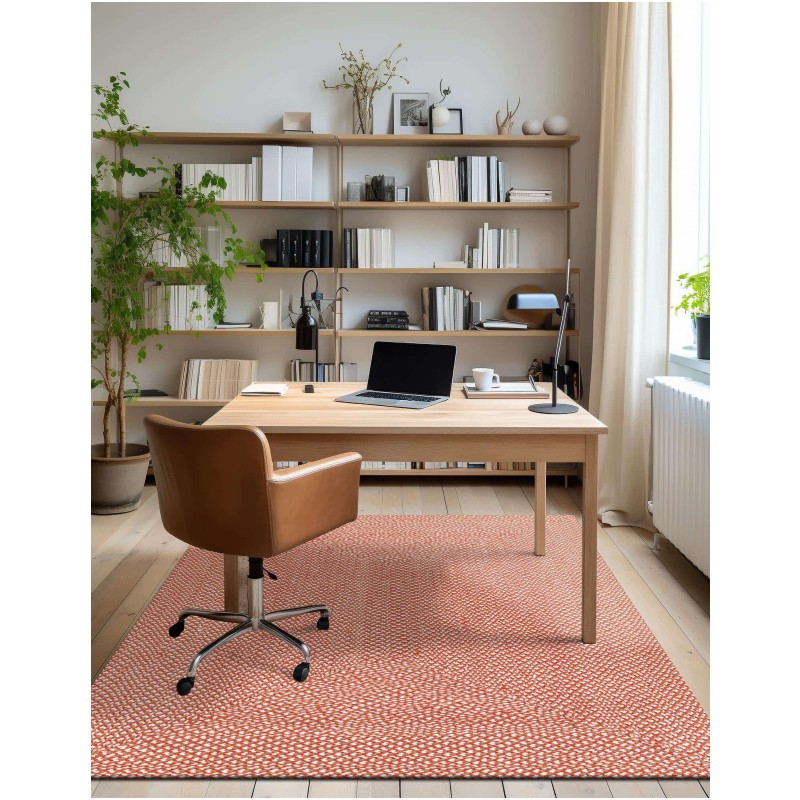 Tapete de Yute Trenzado Escoces en Oxido