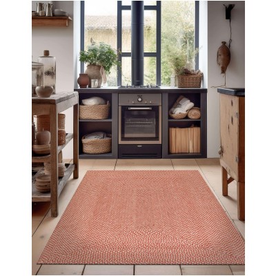 Tapete de Yute Trenzado Escoces en Oxido